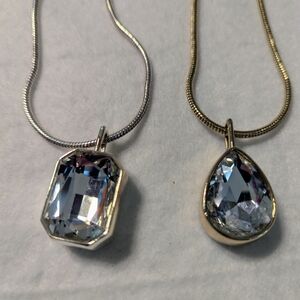 Elegant Silver and Gold Pendant Necklace Set